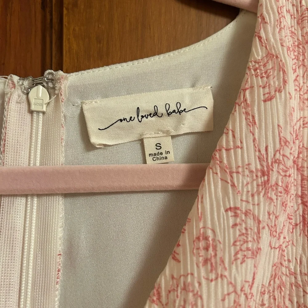 Elegant Pink Ruffle Midi Dress - Picture 9 of 9